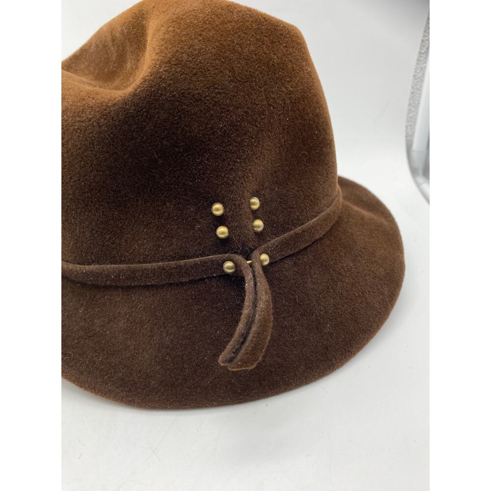 Vintage 1960s Mr John Hat OS‎ Classic  Brown NY Paris Imported Fur Velour Women